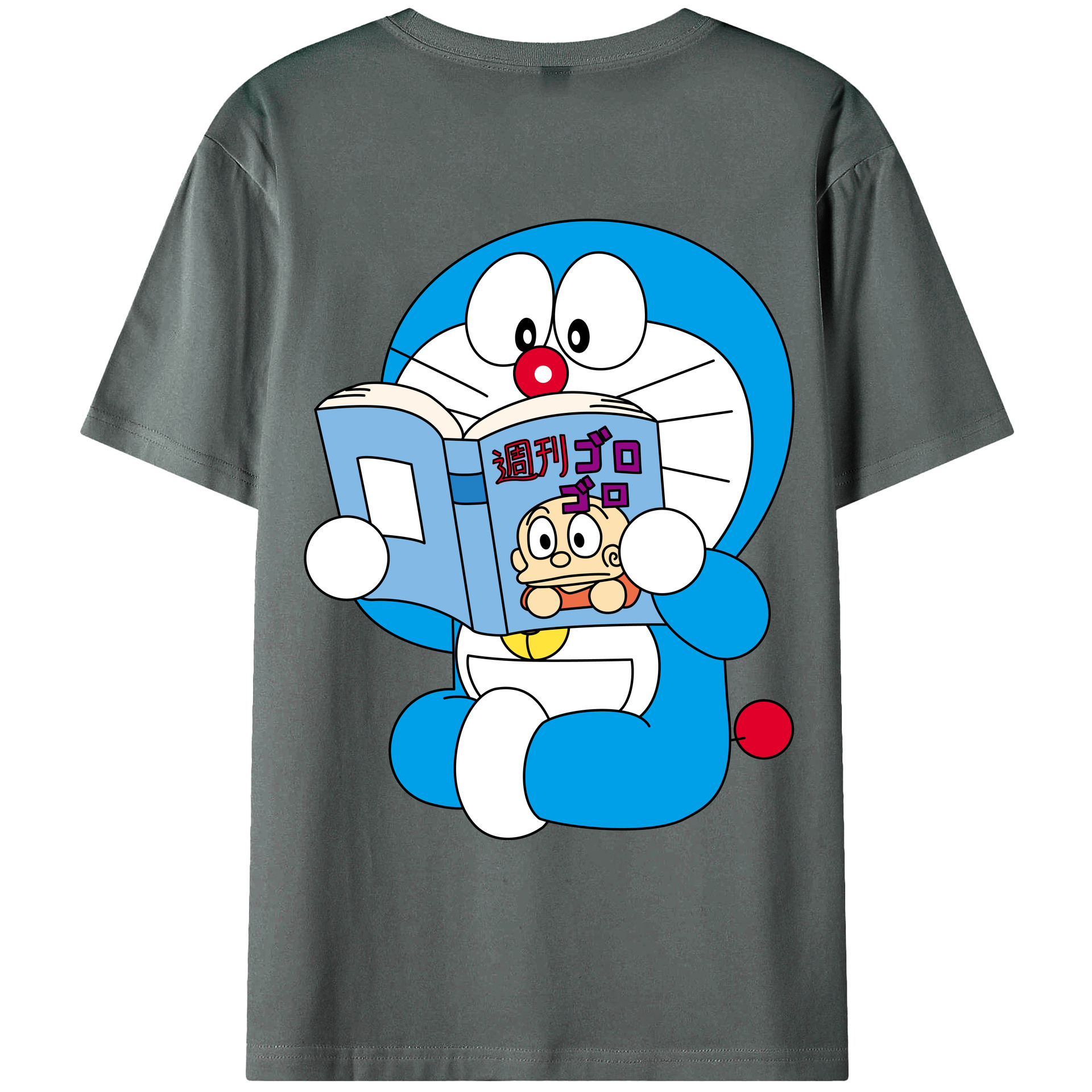 （画像用） ドラえもん Doraemon 綿100％ メンズ半袖Tシャツ（バックプリント） 通気性